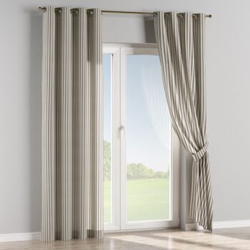 Záves s kolieskami, granátovo-biele prúžky, Quadro, 136-02