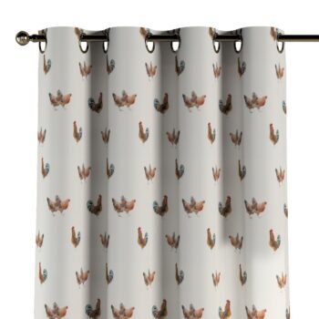 Záves s kolieskami, hnedé kohúty na krémovom podklade, Flowers, 141-80