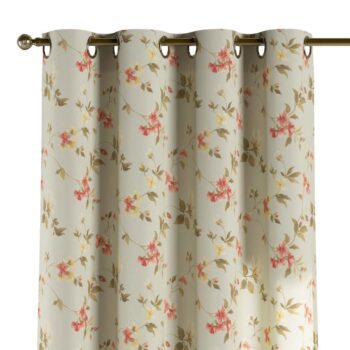 Záves s kolieskami, jemné ružovozelené kvety na zelenkavomodrom podklade, Londres, 143-89