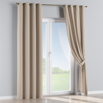 Záves s kolieskami, krémová, Blackout - zatemňujúca, 269-00