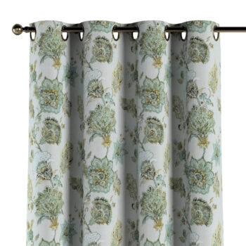 Záves s kolieskami, kvety na béžovo - sivom podklade, Flowers, 143-67