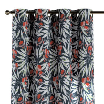 Záves s kolieskami, kvety na tmavomodrom pozadí, Eden, 144-20