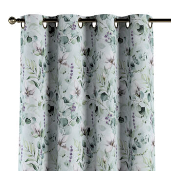 Záves s kolieskami, magnólie na mätovom podklade, Flowers, 143-66