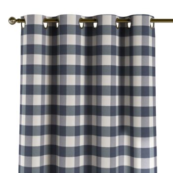 Záves s kolieskami, modro - biele veľké káro, Quadro, 136-03