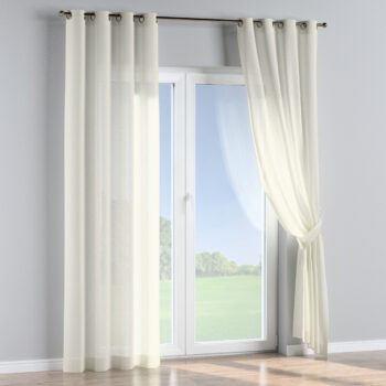 Záves s kolieskami, polopriesvitná, ecru, Romantica, 128-88