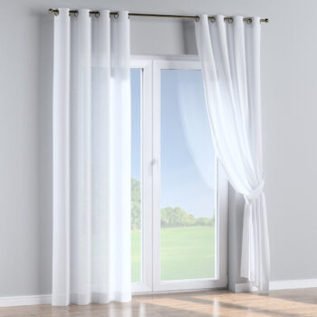 Záves s kolieskami, poloriesvitná, biela, Romantica, 128-77