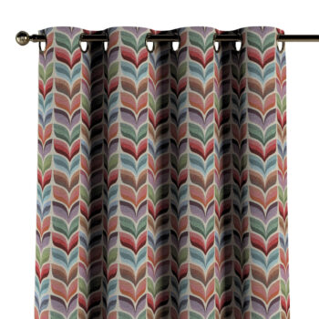 Záves s kolieskami, ružový a modrý kvetinový motív, Intenso Premium, 144-16