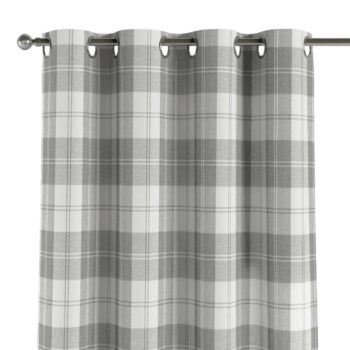Záves s kolieskami, sivo - biele káro, Edinburg, 115-79