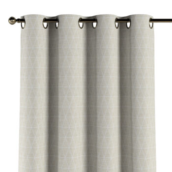 Záves s kolieskami, trojuholníky na béžovo-ľanovom podklade, Sunny, 143-49