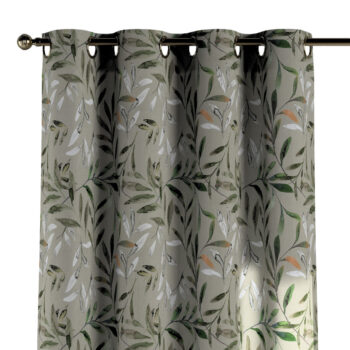 Záves s kolieskami, zelené vetvy na sivom pozadí, Eden, 144-23