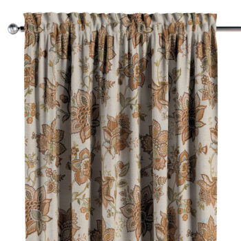 Záves s tunelom a volánom, béžové kvety, Intenso Premium, 144-27