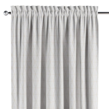 Záves s tunelom a volánom, béžové trojuholníky na krémovo-bielom podklade, Sunny, 143-94