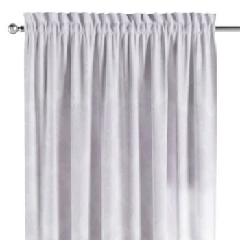 Záves s tunelom a volánom, biela tkanina s vytkaným ornamentom , Damasco, 613-00