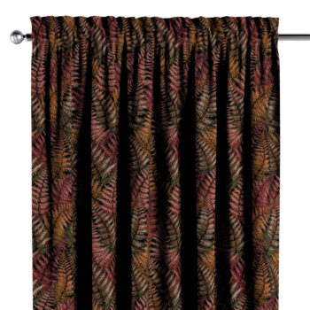 Záves s tunelom a volánom, bordová a zlatý list, Intenso Premium, 144-19