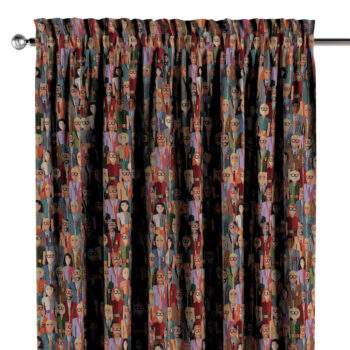 Záves s tunelom a volánom, červeno-modrá, Intenso Premium, 144-15