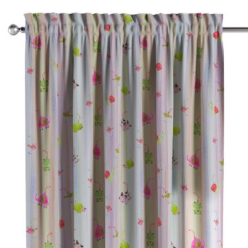 Záves s tunelom a volánom, farebné zvieratka na farebnom pozadí, Výpredaj, 151-05