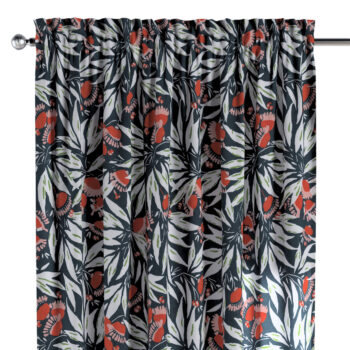 Záves s tunelom a volánom, kvety na tmavomodrom pozadí, Eden, 144-20