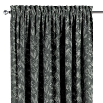 Záves s tunelom a volánom, listy na čiernom podklade, Flowers, 143-73