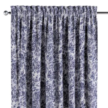 Záves s tunelom a volánom, modrá a biela, Arte, 144-04