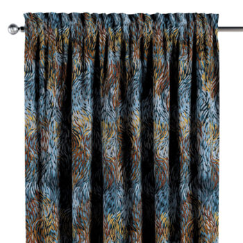 Záves s tunelom a volánom, modro-oranžová, Intenso Premium, 144-37