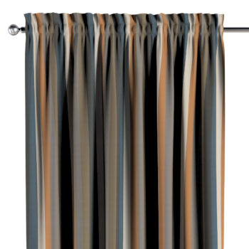 Záves s tunelom a volánom, pásy v odtieňoch červeno-hnedo-modrých farbách, Vintage 70's, 143-58