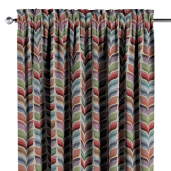 Záves s tunelom a volánom, ružový a modrý kvetinový motív, Intenso Premium, 144-16