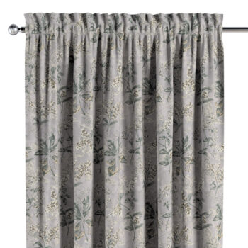 Záves s tunelom a volánom, sivo - béžové rastliny na sivom podklade, Londres, 143-37