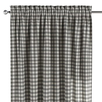 Záves s tunelom a volánom, sivo-biele káro, Quadro, 136-11