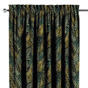 Záves s tunelom a volánom, zelené listy, Intenso Premium, 144-18