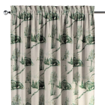 Záves s tunelom a volánom, zeleno-béžová, Avinon, 629-44