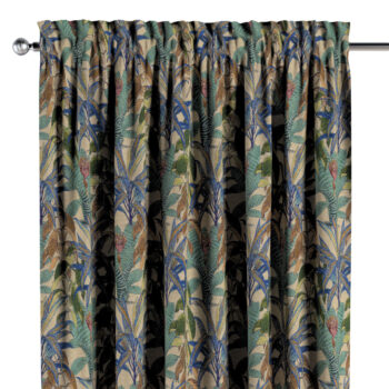 Záves s tunelom a volánom, zeleno-modrá, Intenso Premium, 144-29