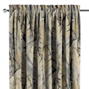 Záves s tunelom a volánom, žlto-sivá, Arte, 144-03