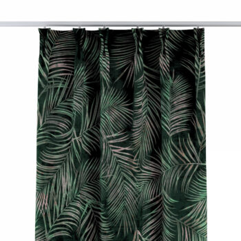 Záves so systémom FLEX (dvojité spony flex), Naturhvid med print, Velvet, 704-21