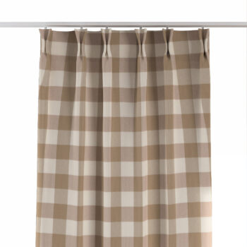 Záves so systémom FLEX (dvojité spony flex), béžovo-biele veľké káro, Quadro, 136-08