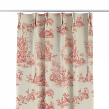 Záves so systémom FLEX (dvojité spony flex), bordový vzor na svetlobéžovom podklade, Avinon, 132-15