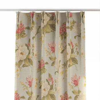 Záves so systémom FLEX (dvojité spony flex), duże kwiaty na niebieskim tle, Londres, 143-86