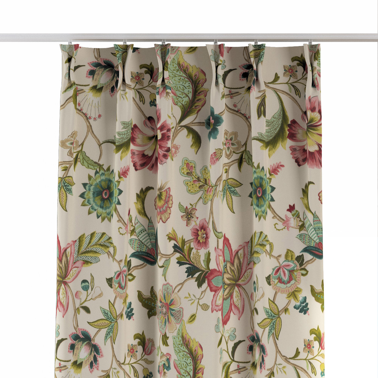 Záves so systémom FLEX (dvojité spony flex), farebné kvety, Londres, 122-00 Záves so systémom FLEX (dvojité spony flex), farebné kvety, Londres, 122-00