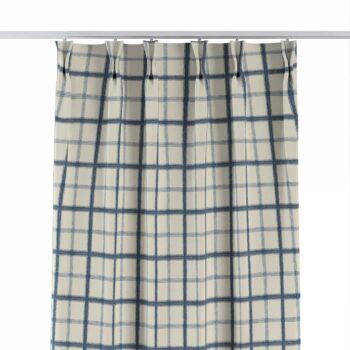 Záves so systémom FLEX (dvojité spony flex), modré káro na svetlobéžoom podklade, Avinon, 131-66