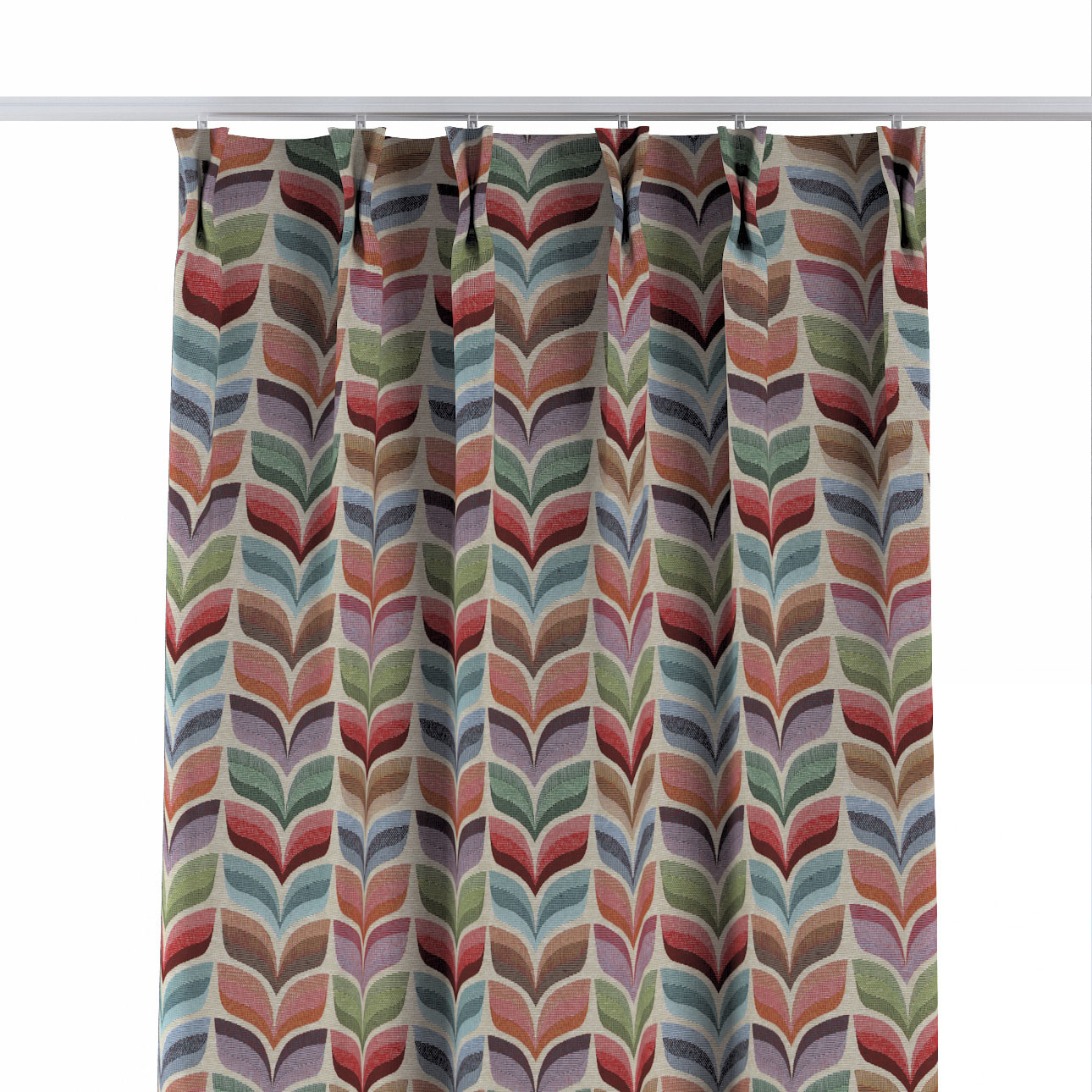 Záves so systémom FLEX (dvojité spony flex), ružový a modrý kvetinový motív, Intenso Premium, 144-16 Záves so systémom FLEX (dvojité spony flex), ružový a modrý kvetinový motív, Intenso Premium, 144-16