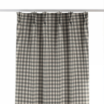 Záves so systémom FLEX (dvojité spony flex), sivo-biele káro, Quadro, 136-11