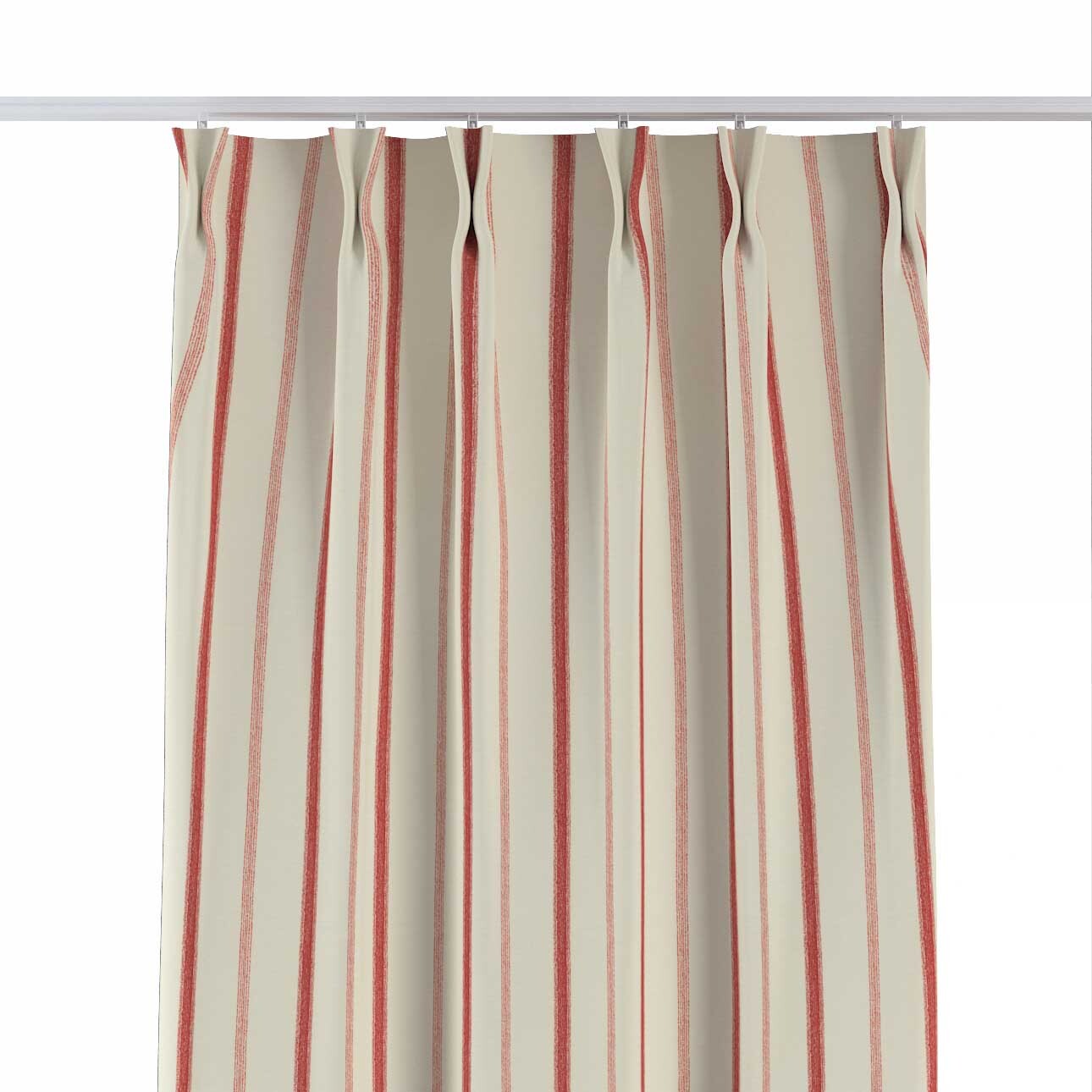 Záves so systémom FLEX (dvojité spony flex), svetlo a tmavo bordový pásik na svetlobéžovom podklade , Avinon, 129-15 Záves so systémom FLEX (dvojité spony flex), svetlo a tmavo bordový pásik na svetlobéžovom podklade , Avinon, 129-15