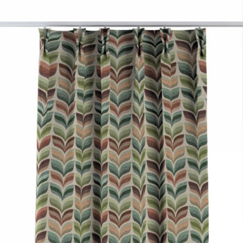 Záves so systémom FLEX (dvojité spony flex), zelené a béžové kvetinové motívy, Intenso Premium, 144-17