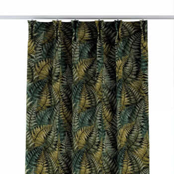 Záves so systémom FLEX (dvojité spony flex), zelené listy, Intenso Premium, 144-18