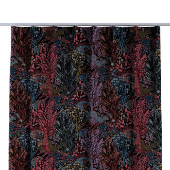 Záves so systémom FLEX (jednoduché spony flex), farebný kvetinový motív na čiernom pozadí, Intenso Premium, 144-26