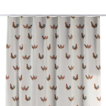 Záves so systémom FLEX (jednoduché spony flex), hnedé kohúty na krémovom podklade, Flowers, 141-80