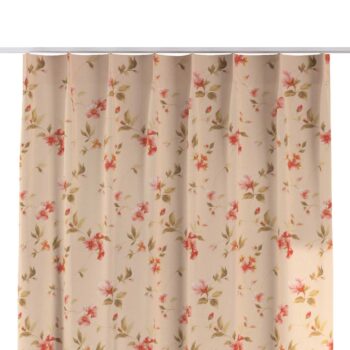Záves so systémom FLEX (jednoduché spony flex), jemané ružové kvety na svetlom ľanovom podklade, Londres, 143-88
