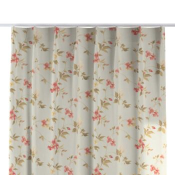 Záves so systémom FLEX (jednoduché spony flex), jemné ružovozelené kvety na zelenkavomodrom podklade, Londres, 143-89