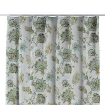 Záves so systémom FLEX (jednoduché spony flex), kvety na béžovo - sivom podklade, Flowers, 143-67