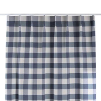 Záves so systémom FLEX (jednoduché spony flex), modro - biele veľké káro, Quadro, 136-03