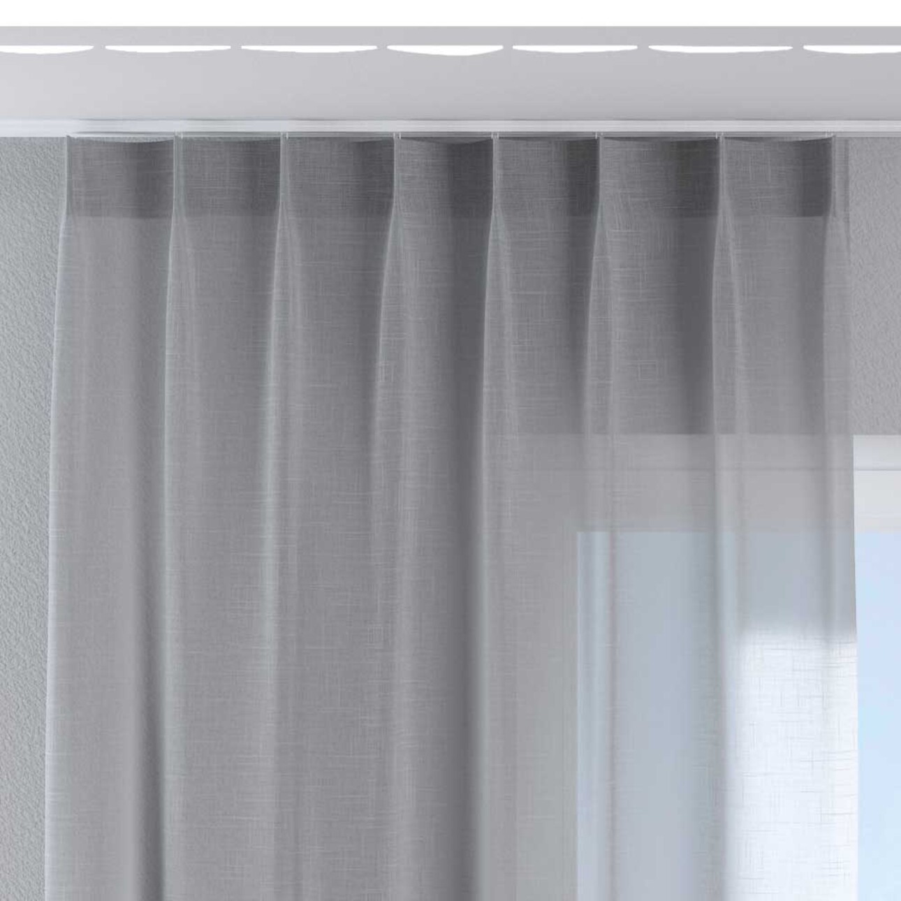 Záves so systémom FLEX (jednoduché spony flex), sivá, Romantica, 142-90 Záves so systémom FLEX (jednoduché spony flex), sivá, Romantica, 142-90